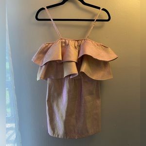 BuddyLove Rose Gold Ruffle Mini Dress